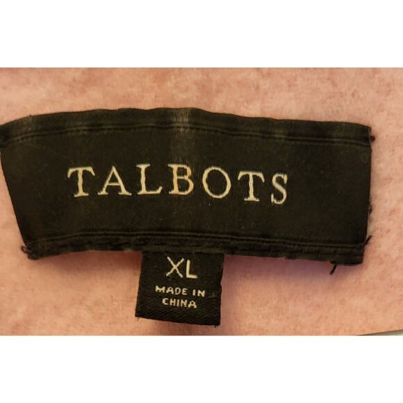 Talbots Womens Jacket Size XL Light Pink Merino Wool Open Front Blazer - Picture 3 of 11